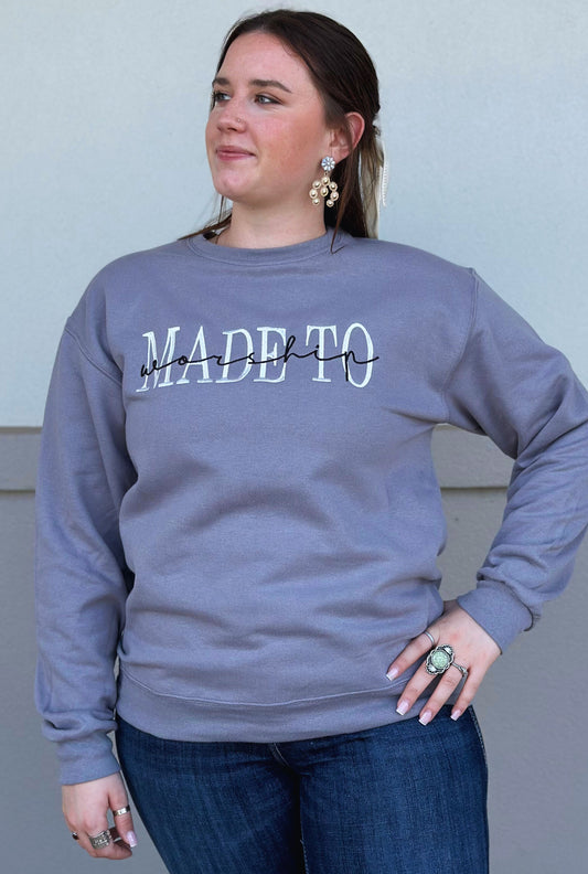 GREY MADE TO WORSHIP SWEATSHIRT