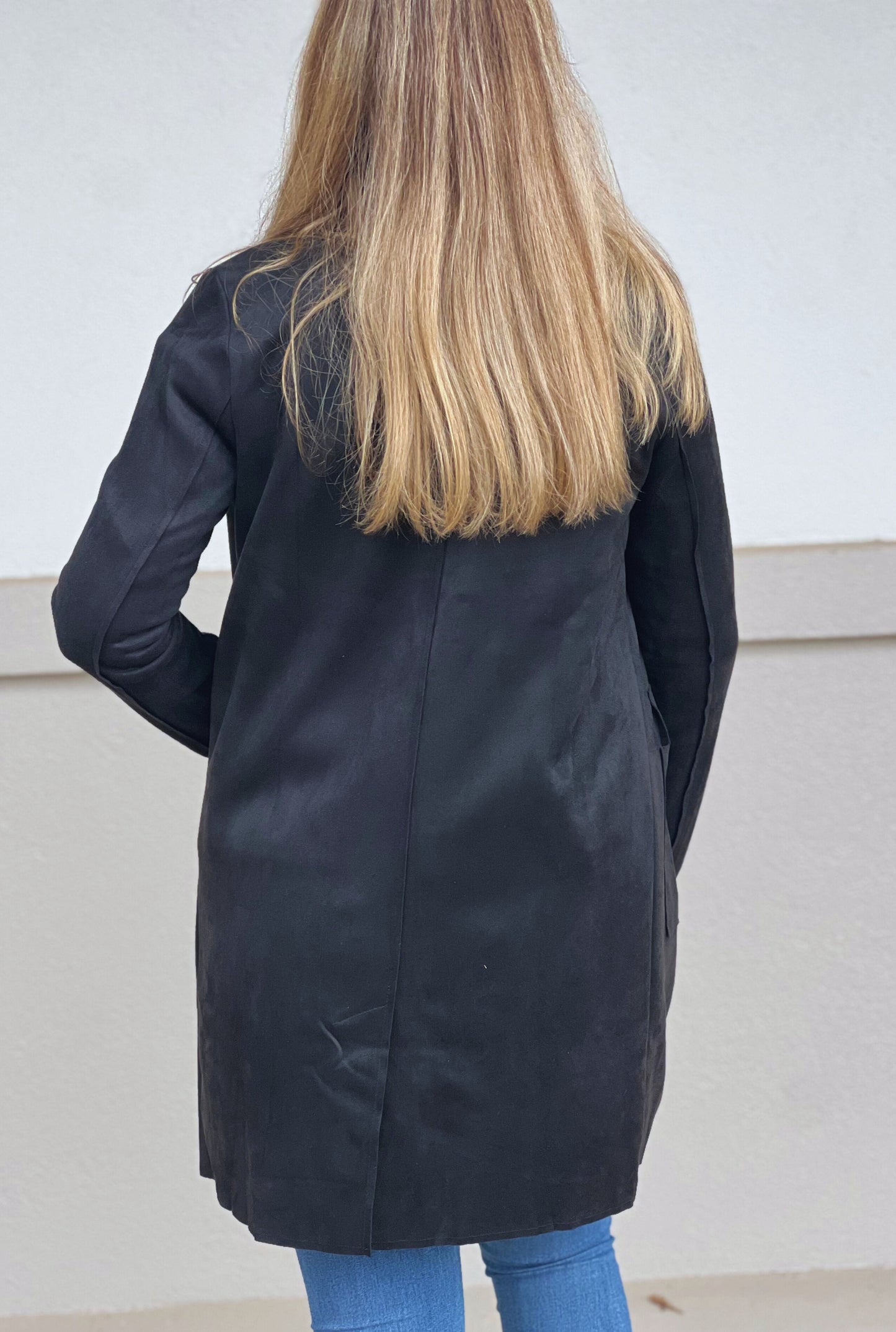 BLACK FAUX SUEDE JACKET