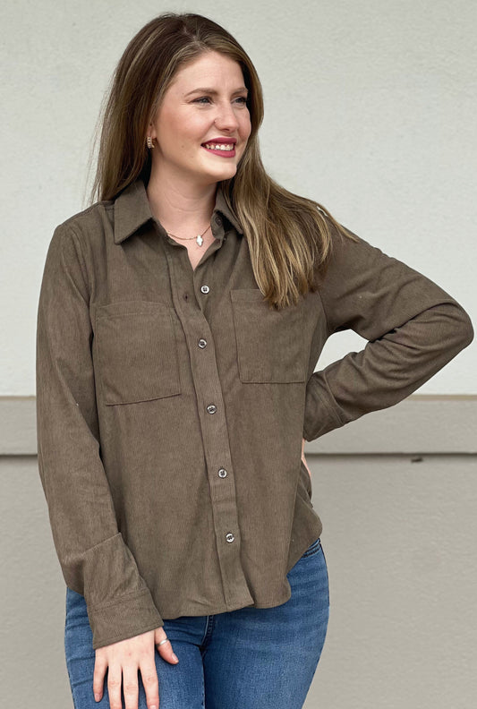 OLIVE BROOKE CORDUROY TOP