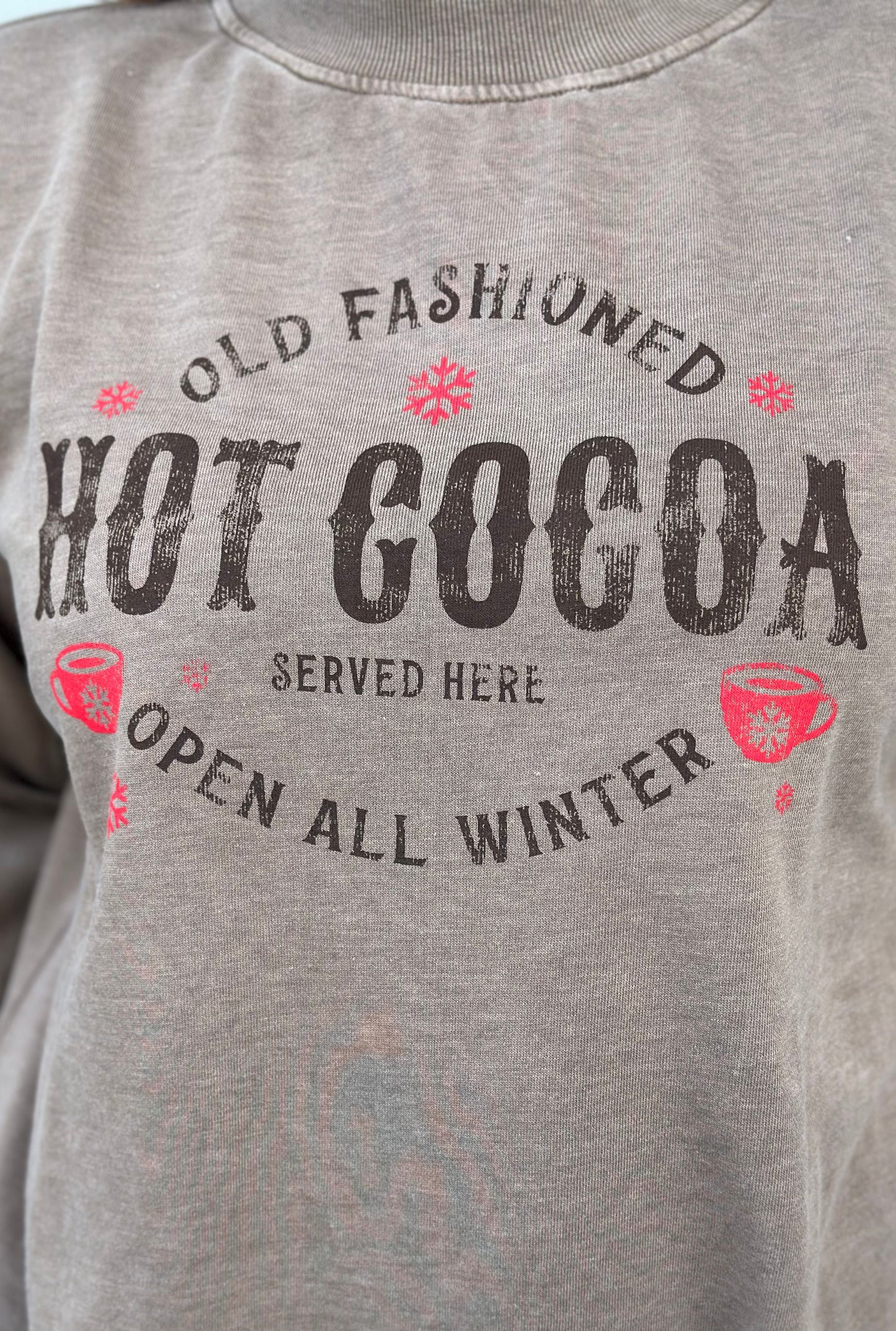 TAUPE HOT COCOA SWEATSHIRT