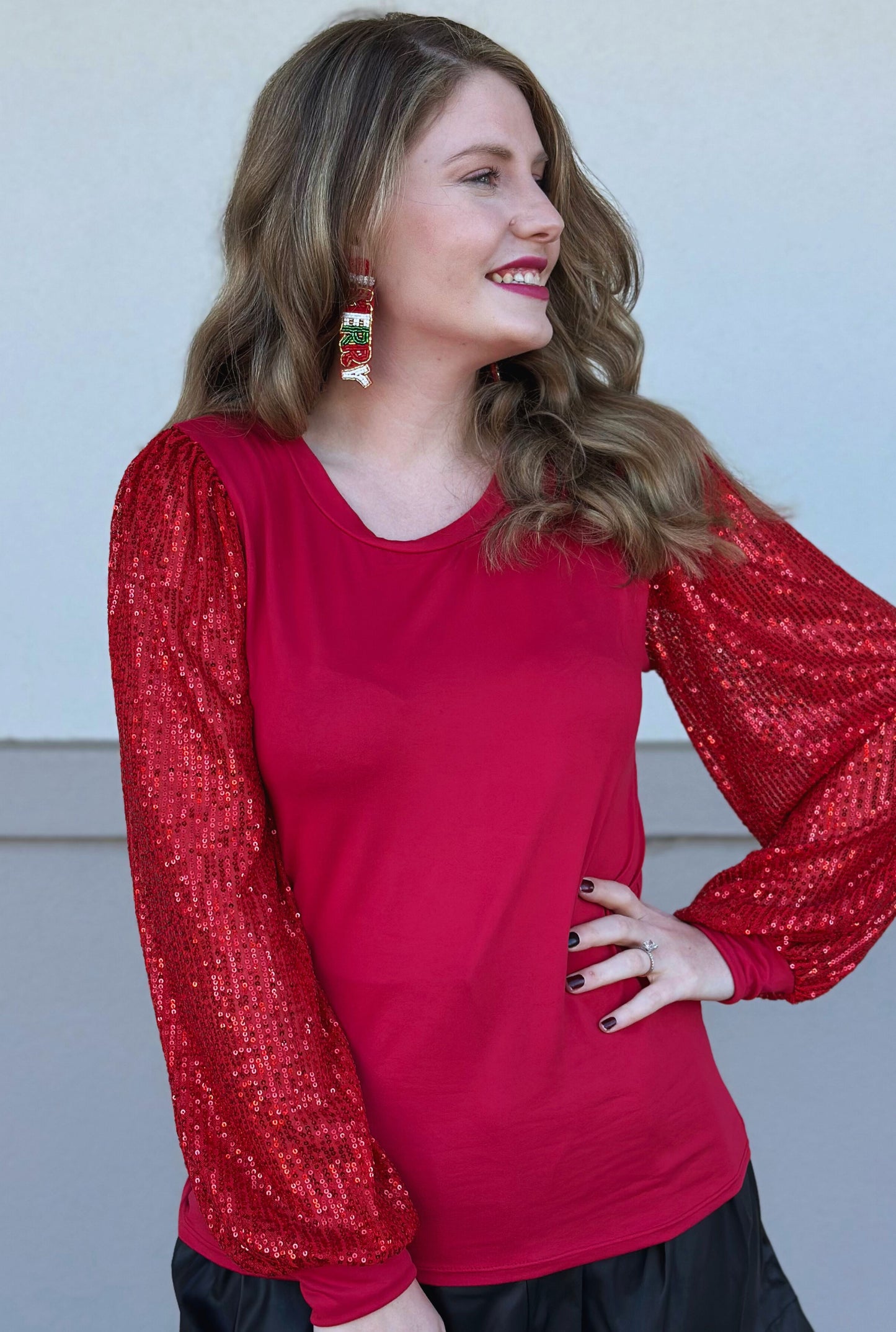 RED HOLIDAY BABY TOP