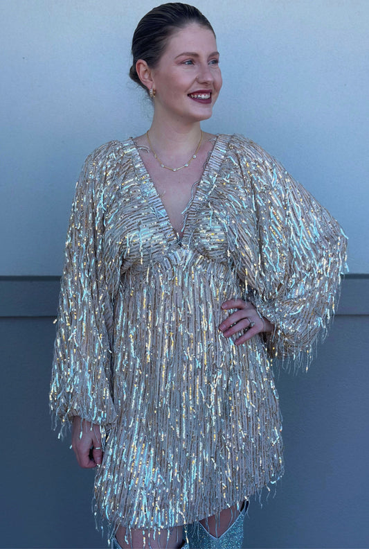 GOLD NEW YEAR SPARKLE DRESS