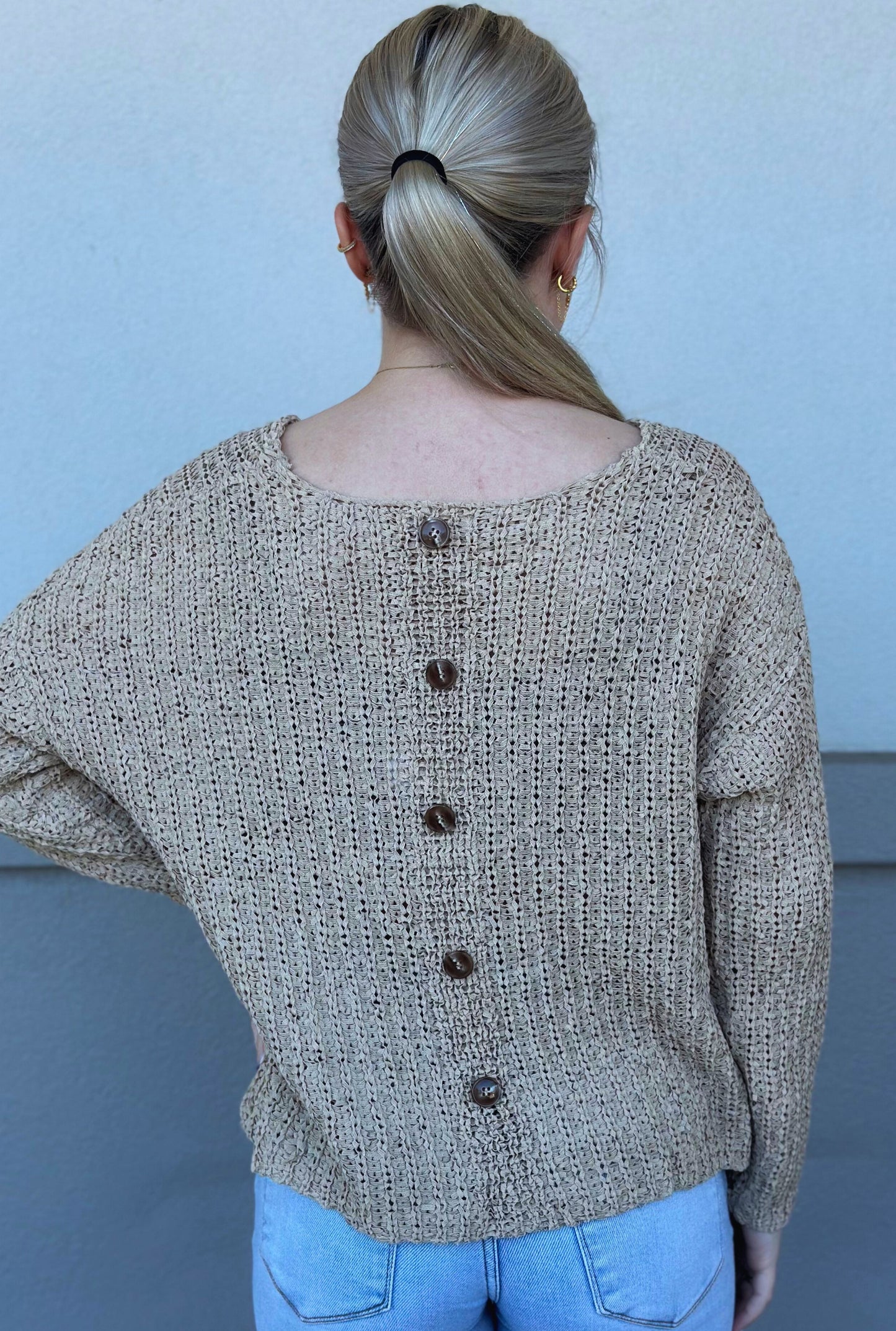 TAN KNIT KATIE TOP