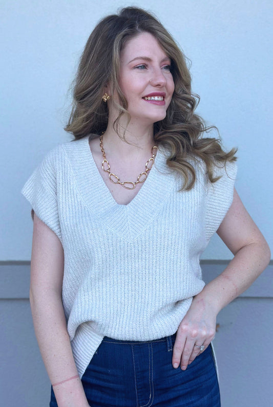 BEIGE KATIE KNIT TOP