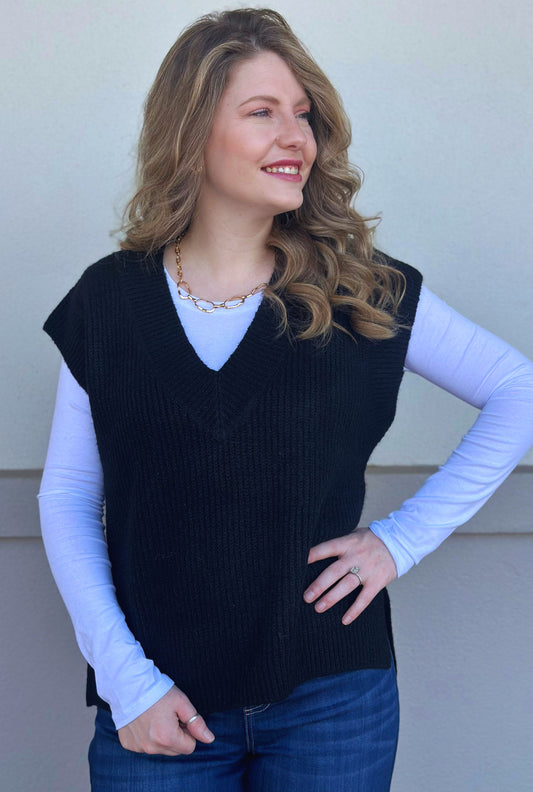 BLACK KATIE KNIT TOP