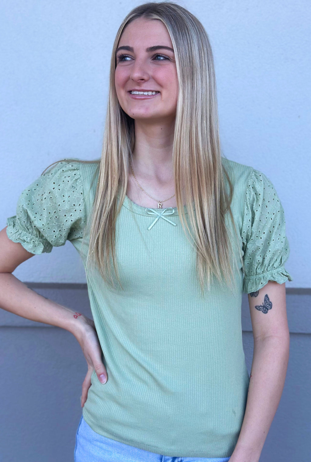 GREEN ELEGANT ELLIE TOP