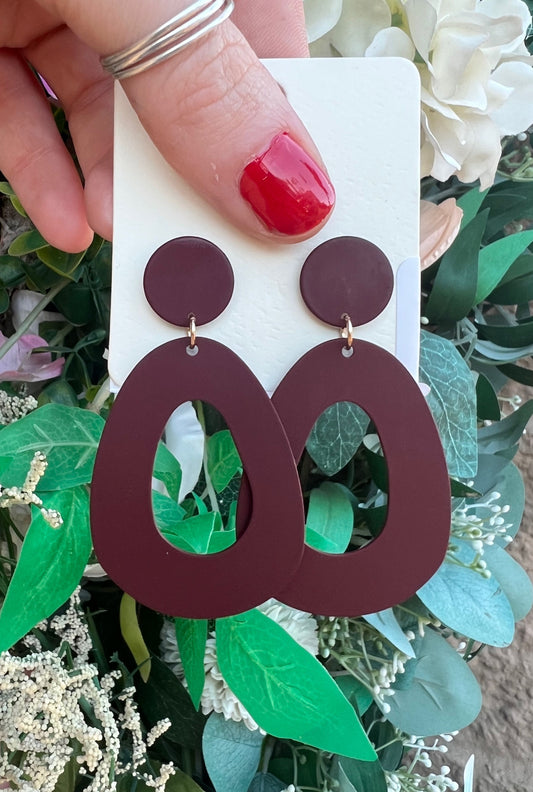 BURGANDY SWIRL EARRINGS