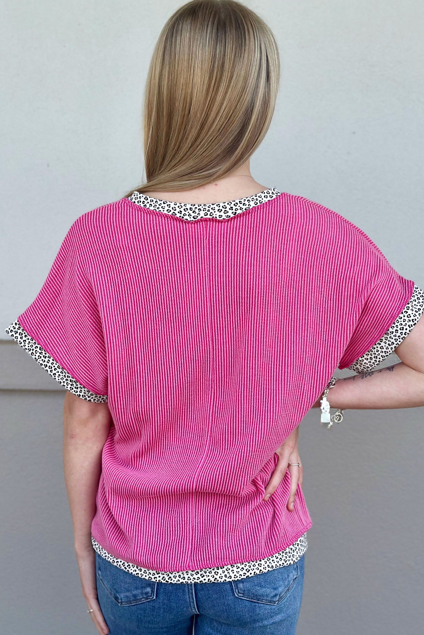 FUCHSIA CHEETAH FIERCE TOP