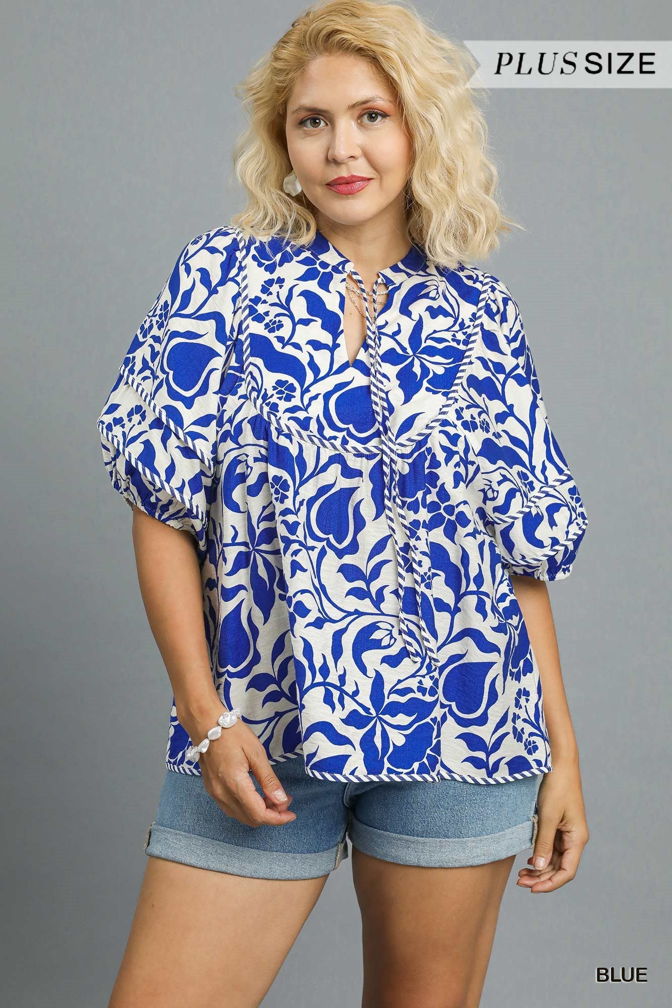 CURVY BLUE BECKY TOP