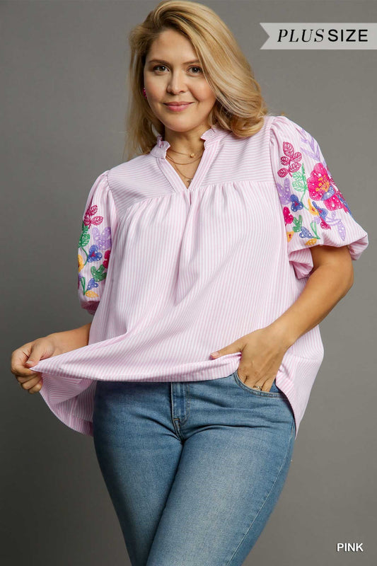 CURVY PINK PLEATED TOP