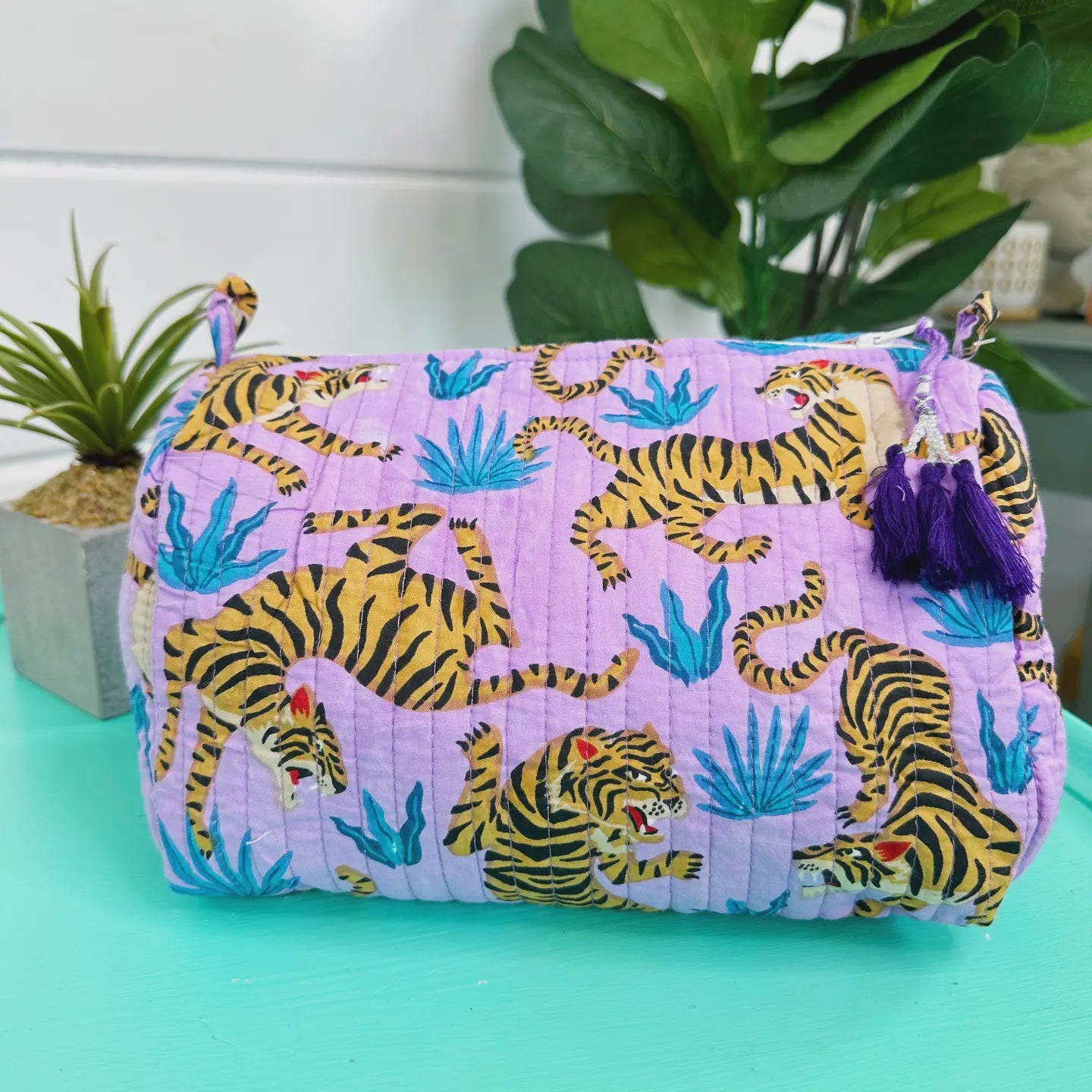 Quilted Makeup Bags Tigers