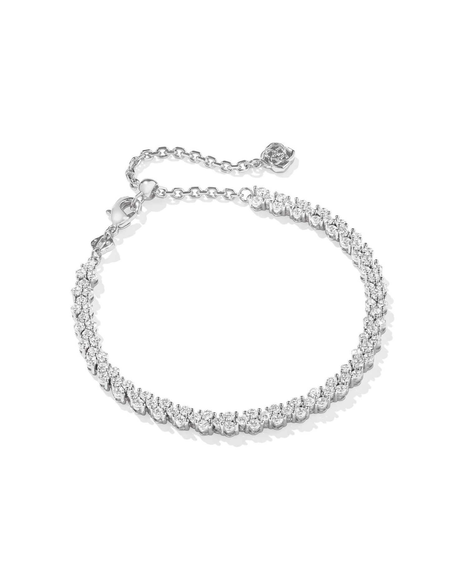 EMERY TENNIS BRACELET SILVER WHITE CRYSTAL