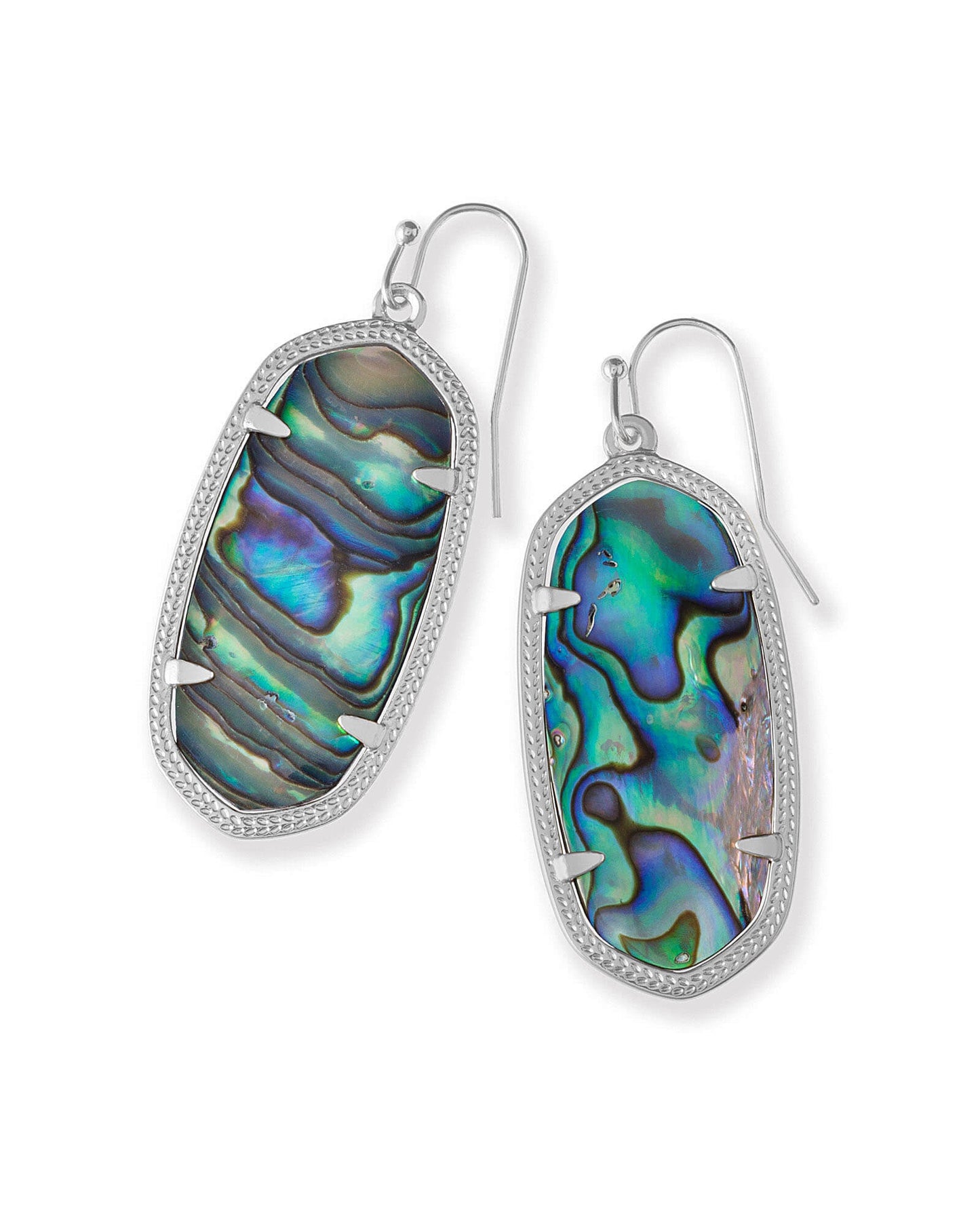 ELLE DROP EARRINGS RHODIUM ABALONE SHELL