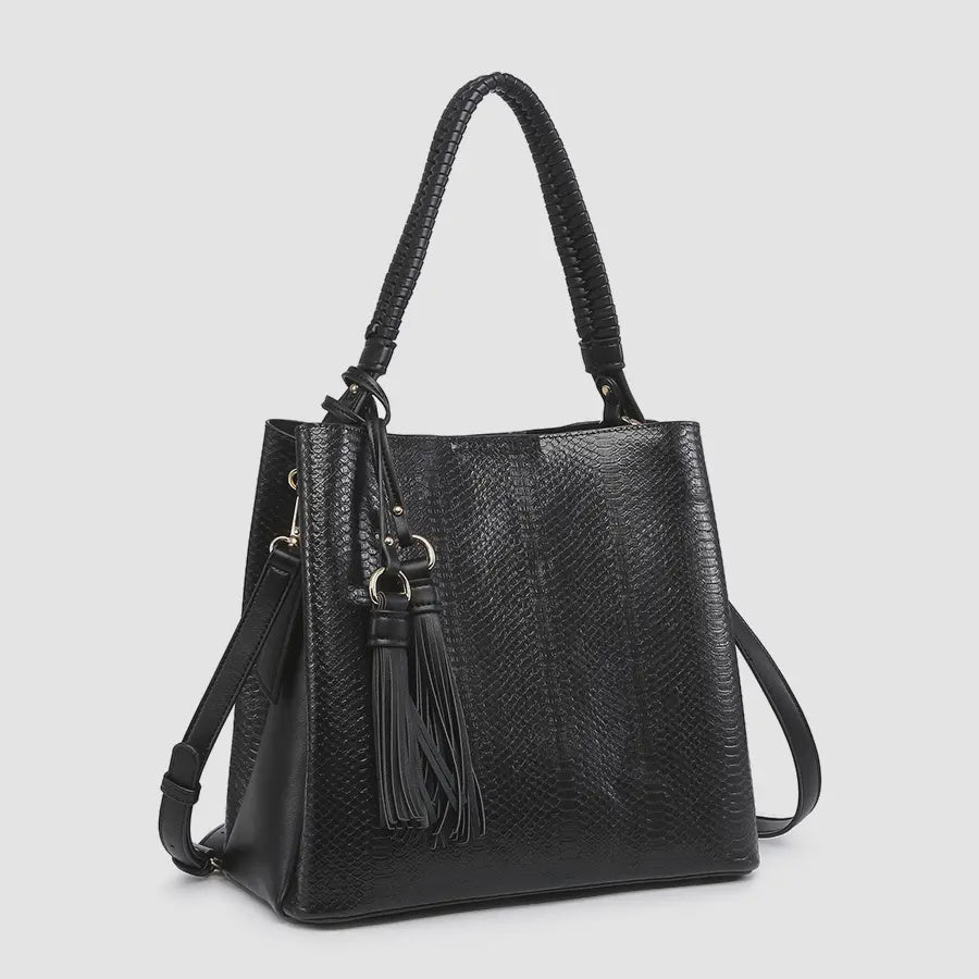 Olivia Snake Print Contrast Hobo