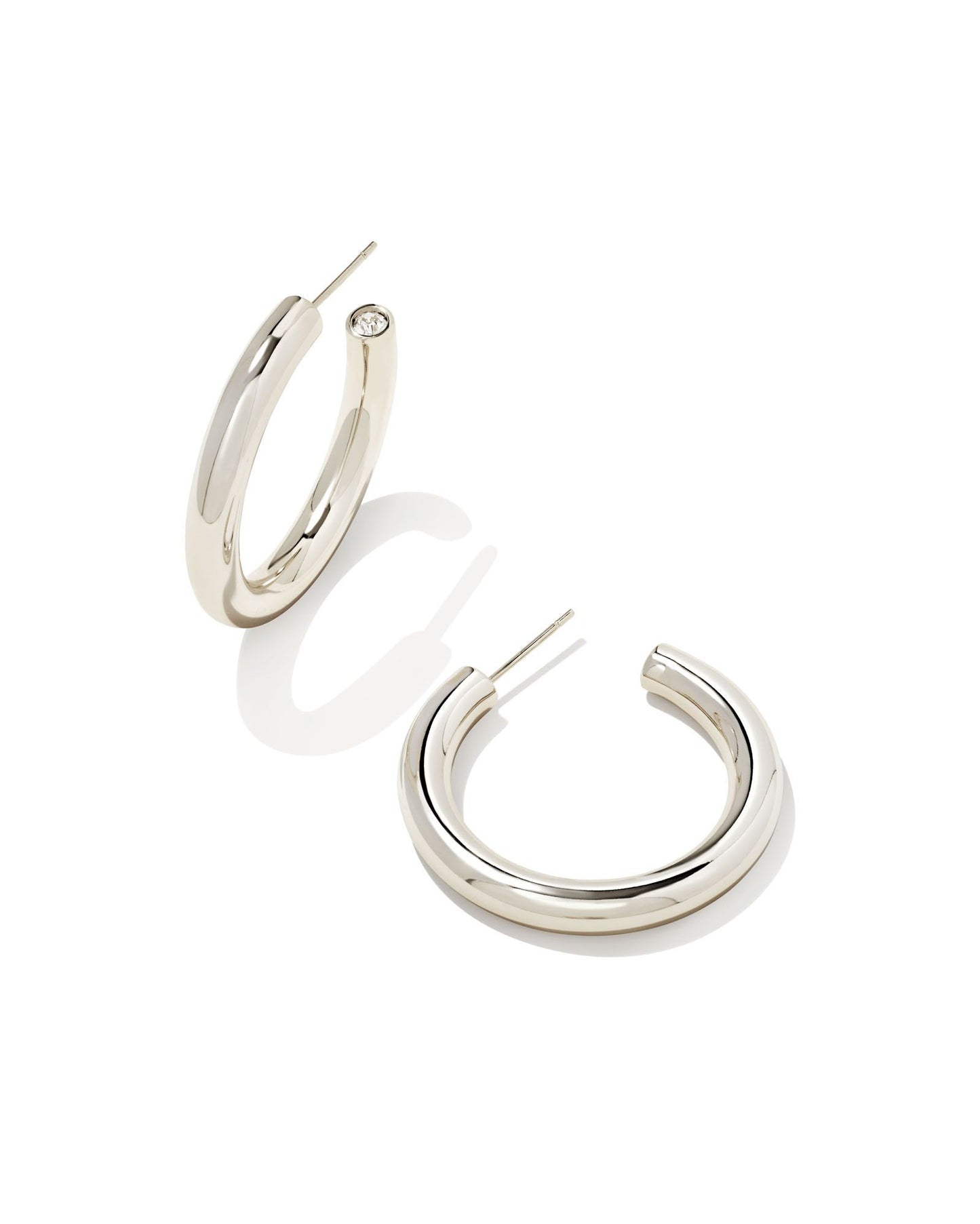 COLETTE HOOP EARRINGS RHODIUM METAL