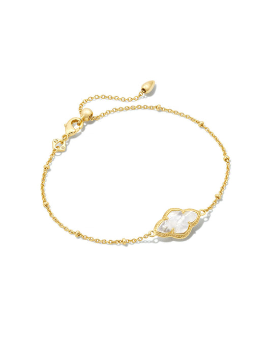 ABBIE SATELLITE CHAIN BRACELET GOLD IVORY MOTHER OF PEARL