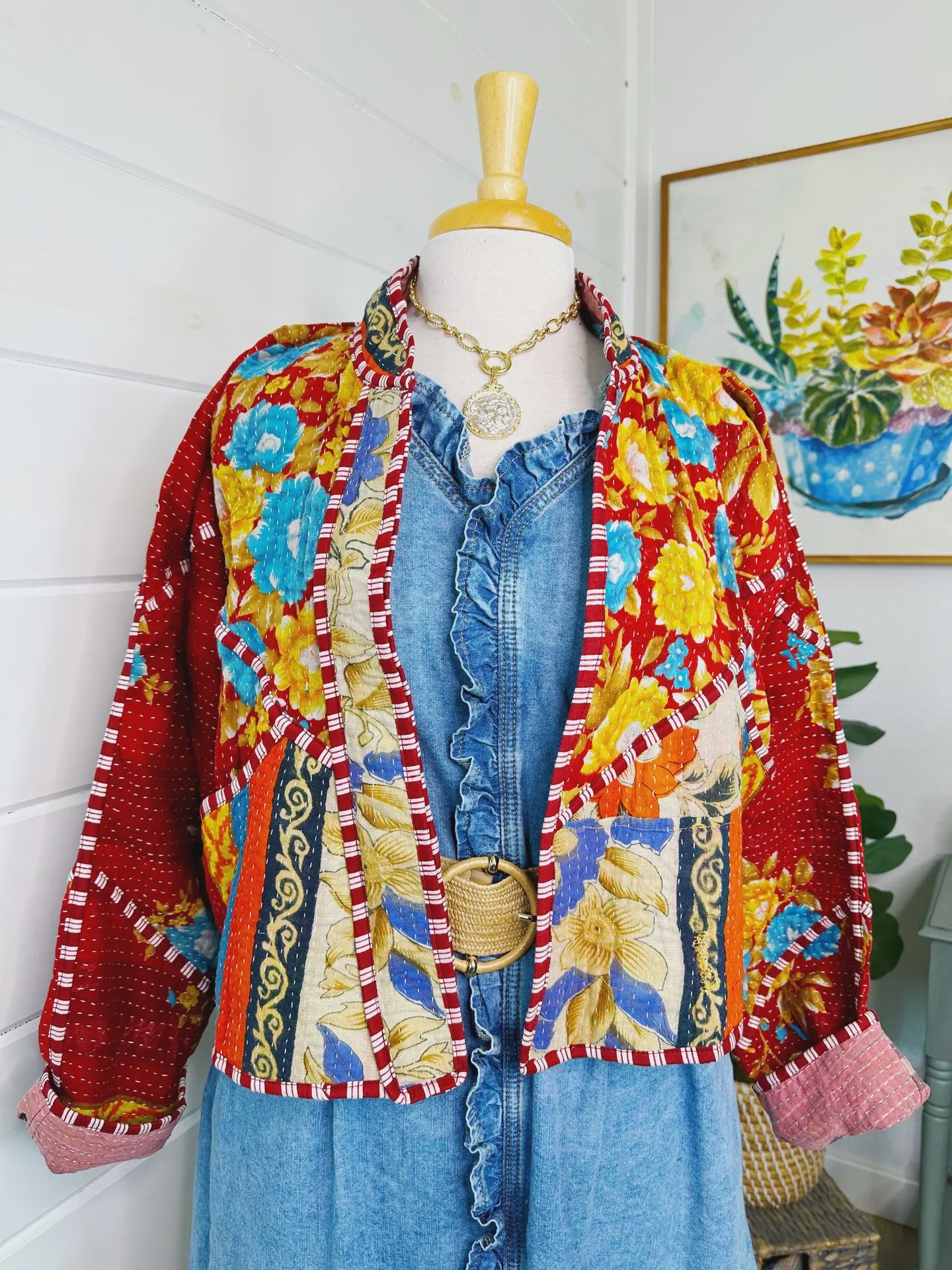 Kantha Quilted Bomber Jacket