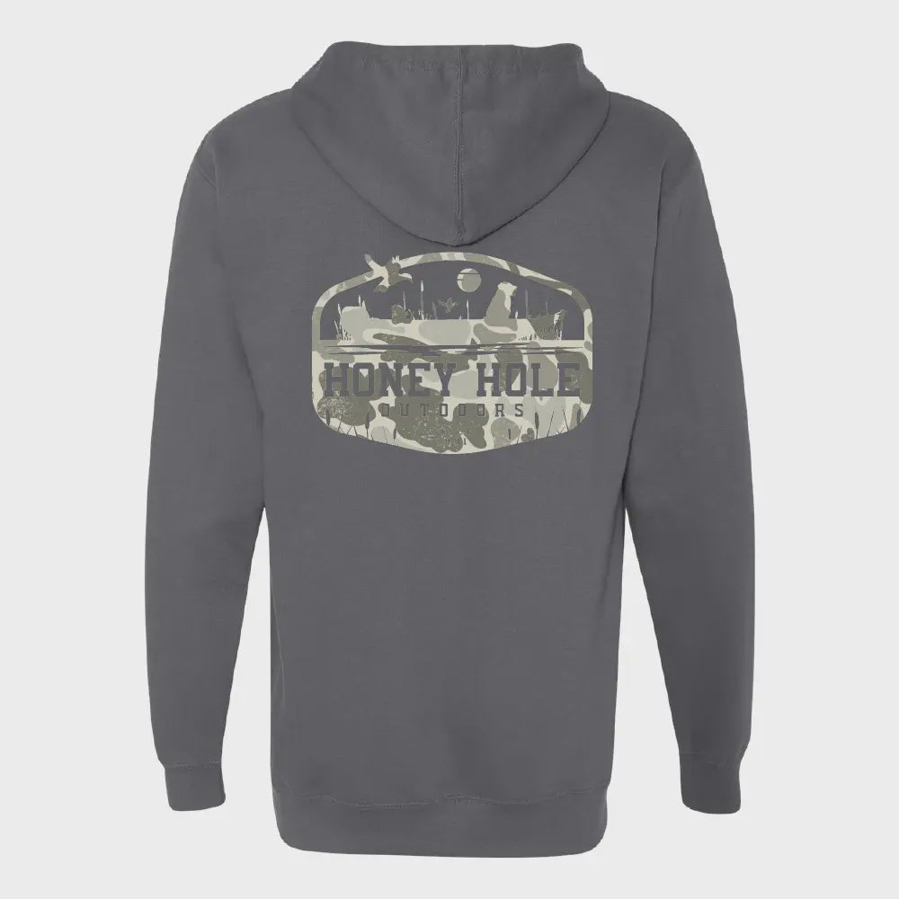 Fleece Hoodie - Boat Buddy - Charcoal