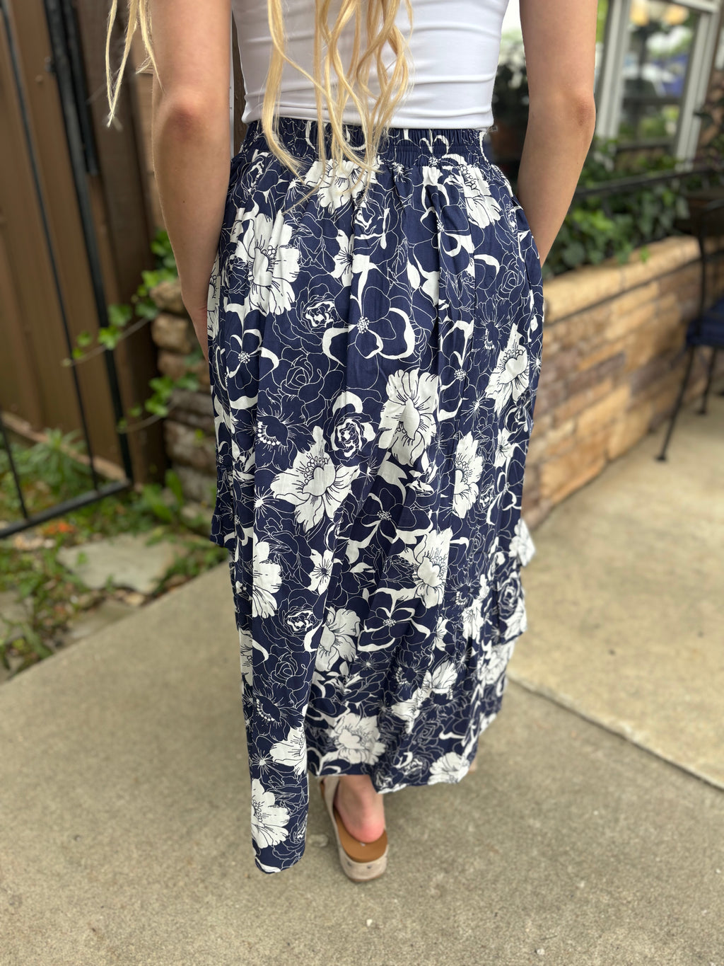 NAVY ALOHA SKIRT