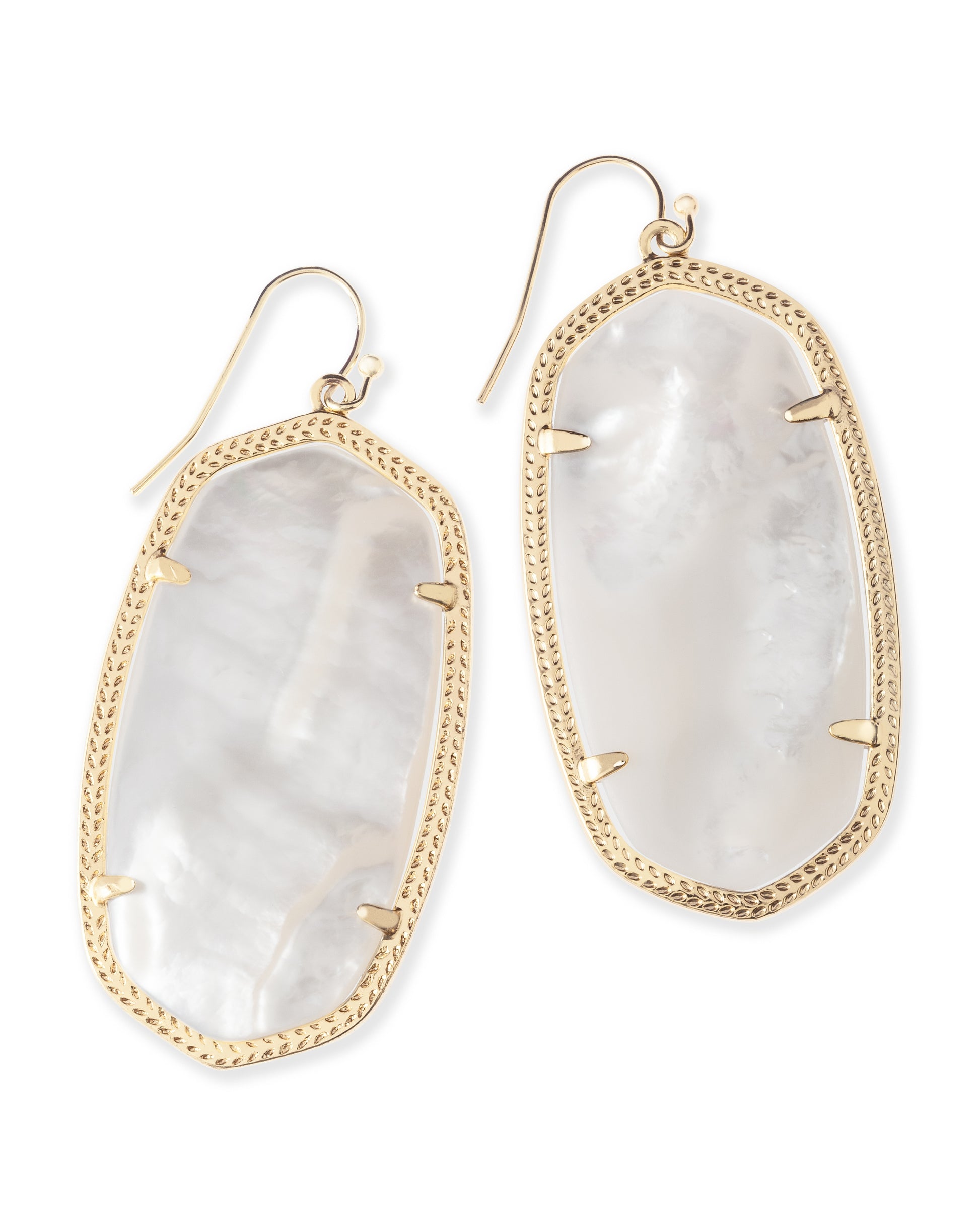 DANIELLE STATEMENT EARRINGS GOLD IVORY MOTHER OF PEARL