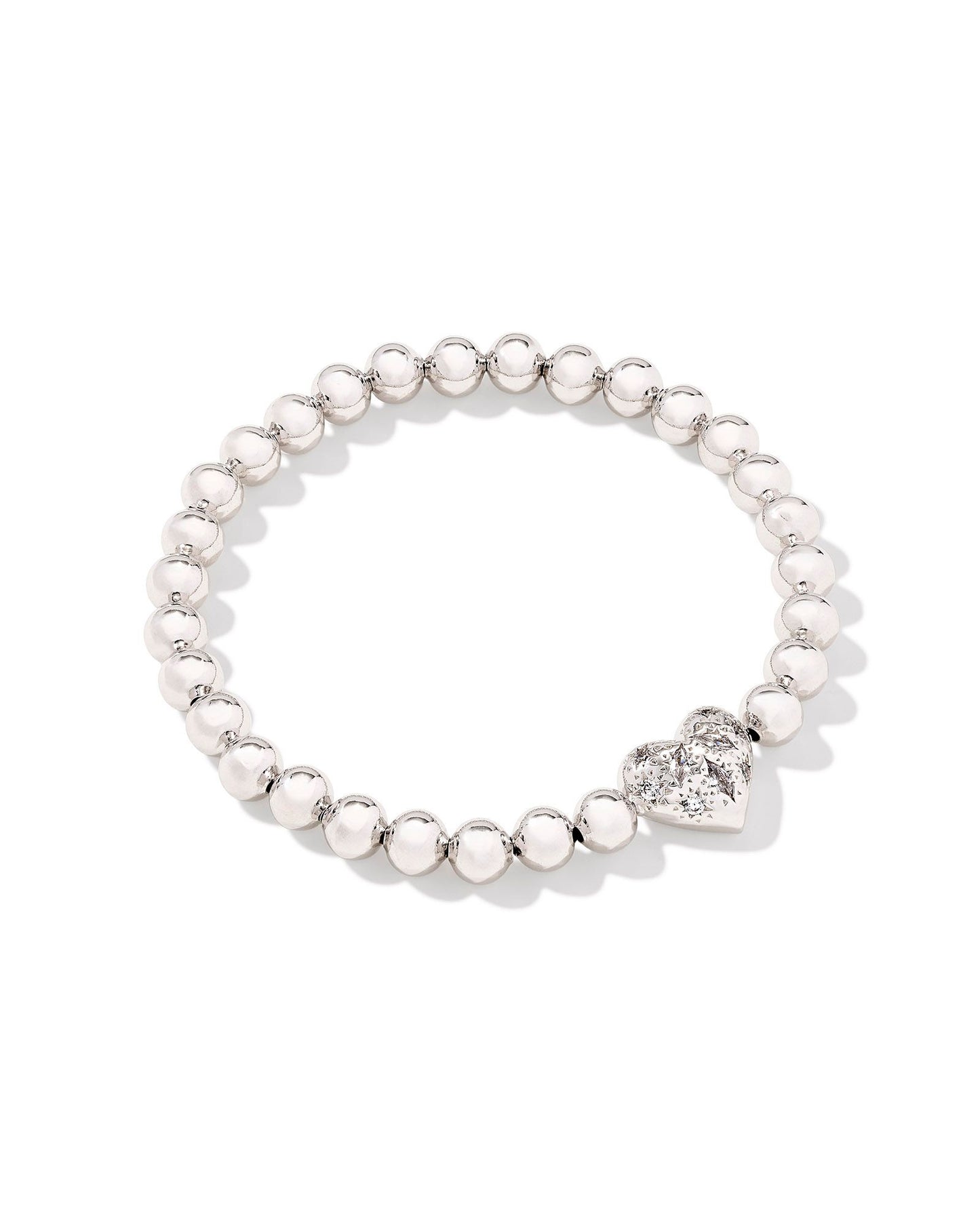 HOLLAND HEART STRETCH BRACELET SILVER WHITE CRYSTAL