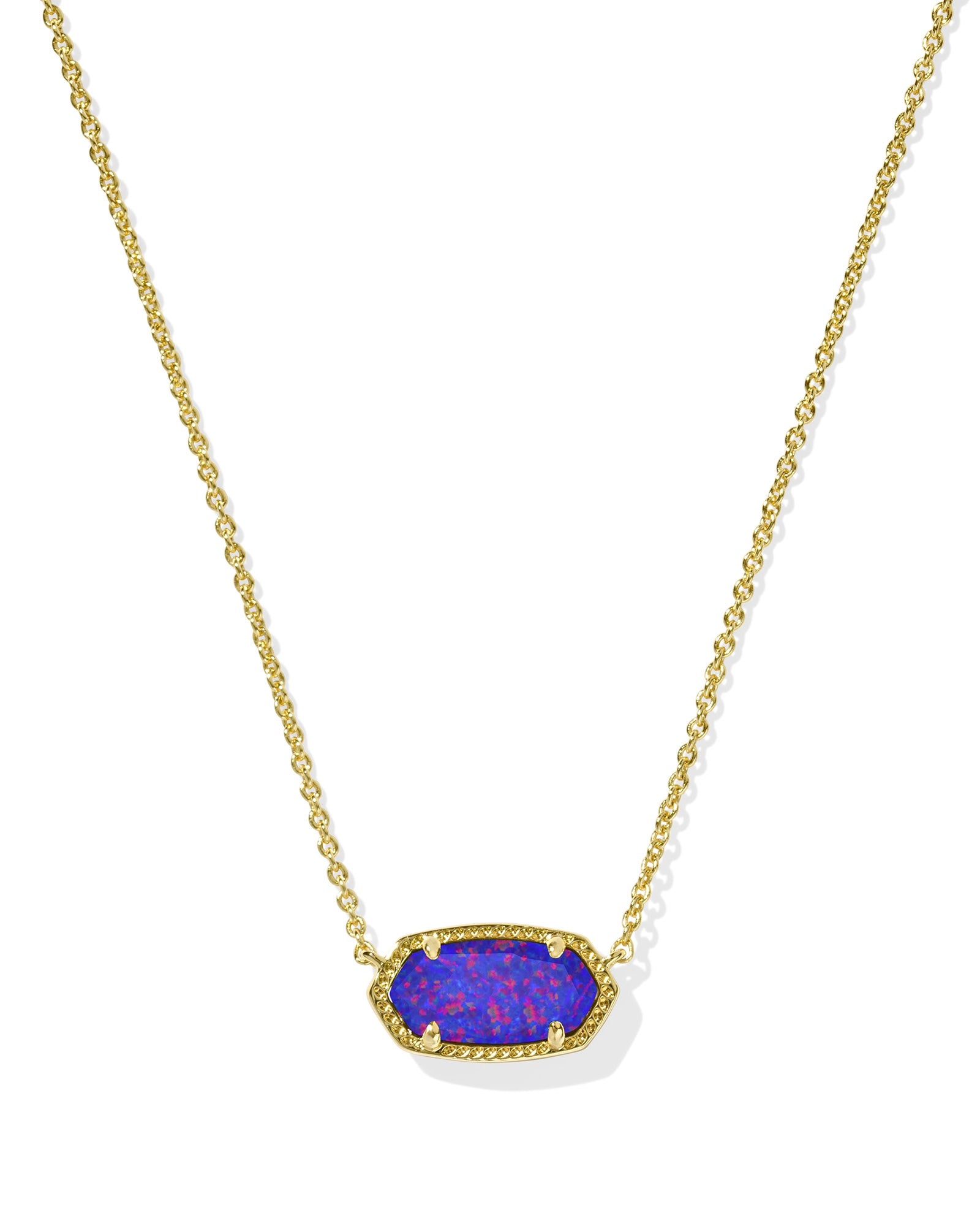 ELISA PENDANT NECKLACE GOLD INDIGO KYOCERA OPAL