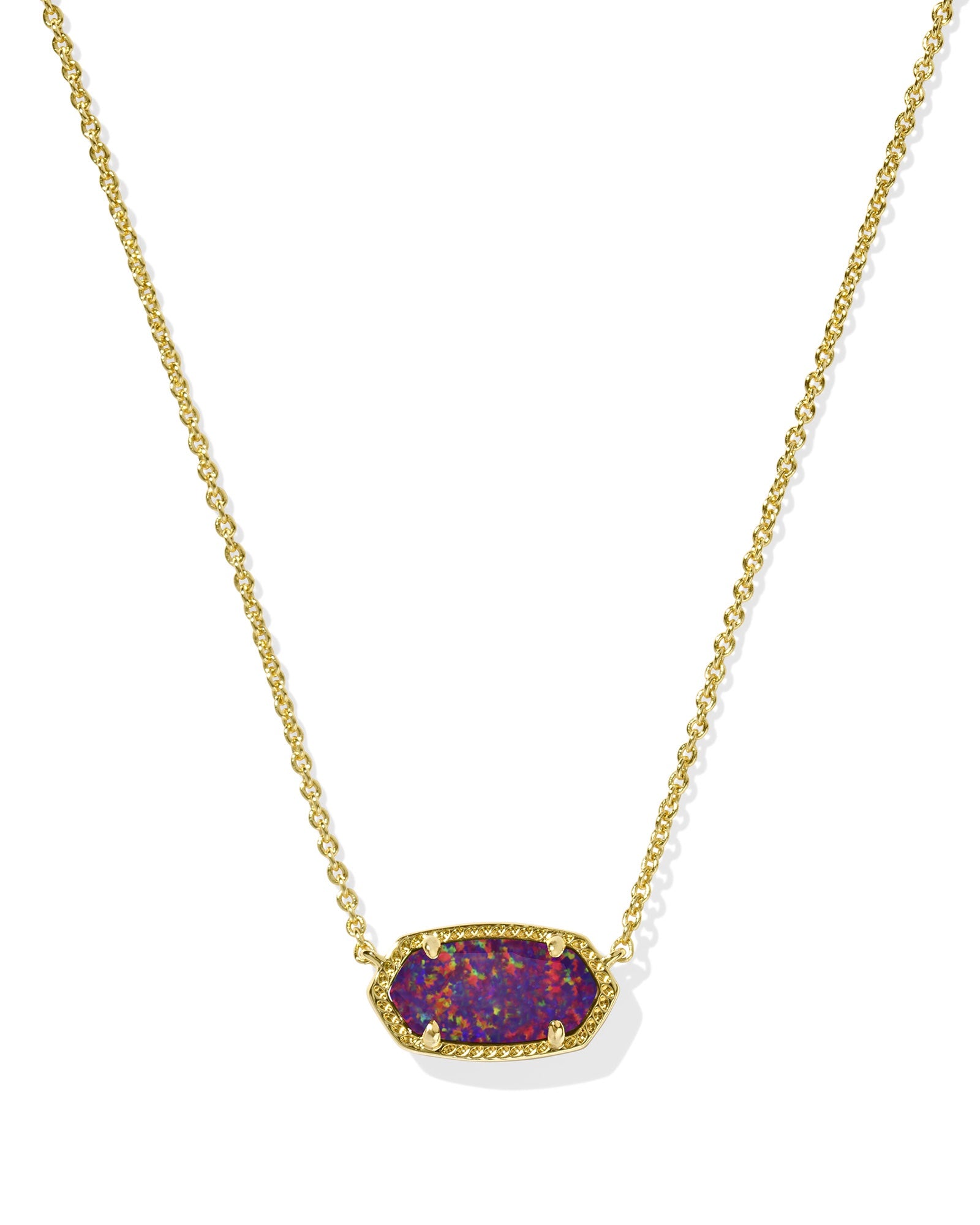 ELISA PENDANT NECKLACE GOLD DARK LAVENDER KYOCERA OPAL