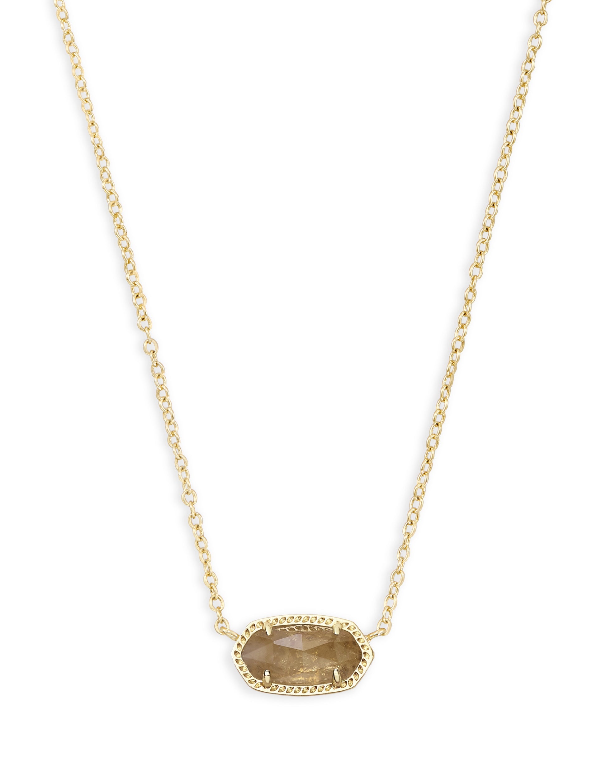 ELISA SHORT PENDANT NECKLACE GOLD ORANGE CITRINE QUARTZ