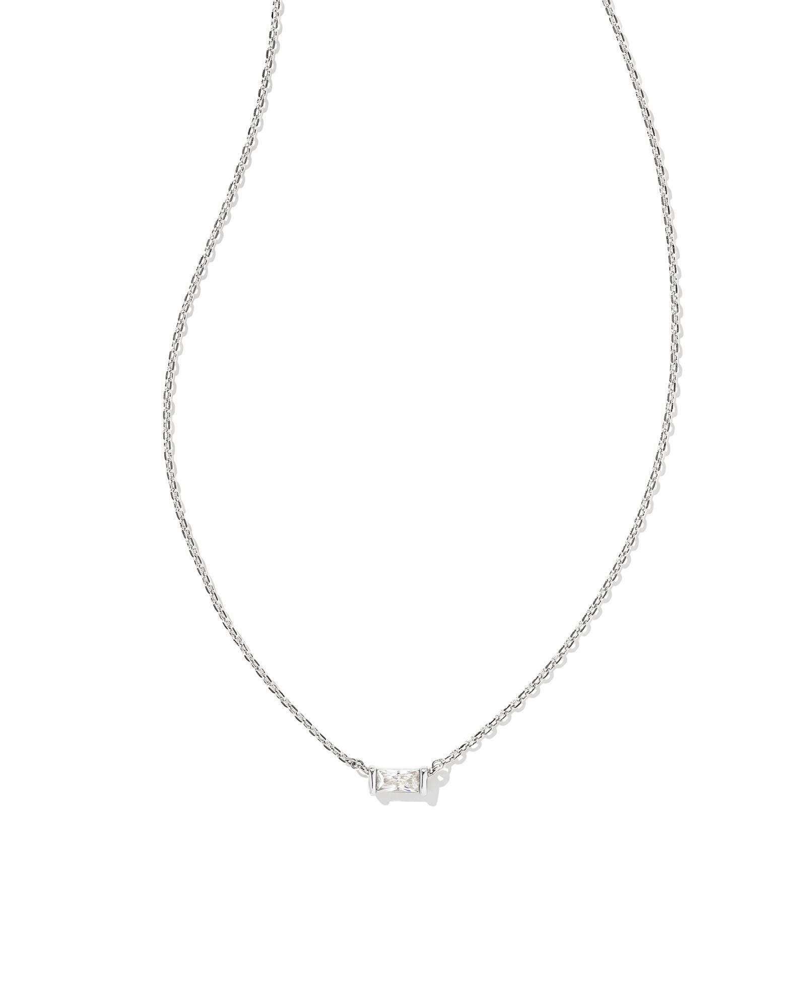 JULIETTE PENDANT NECKLACE RHODIUM WHITE CRYSTAL