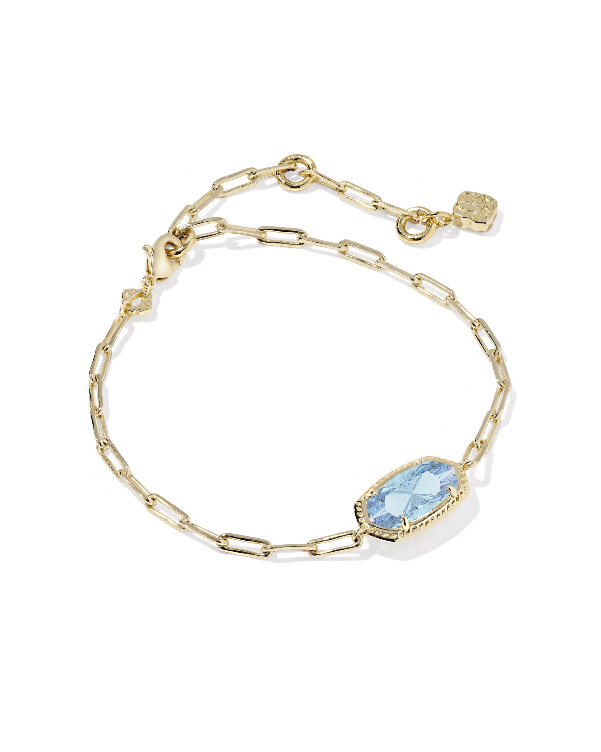 ELAINA LUXE CHAIN BRACELET GOLD LIGHT BLUE CZ