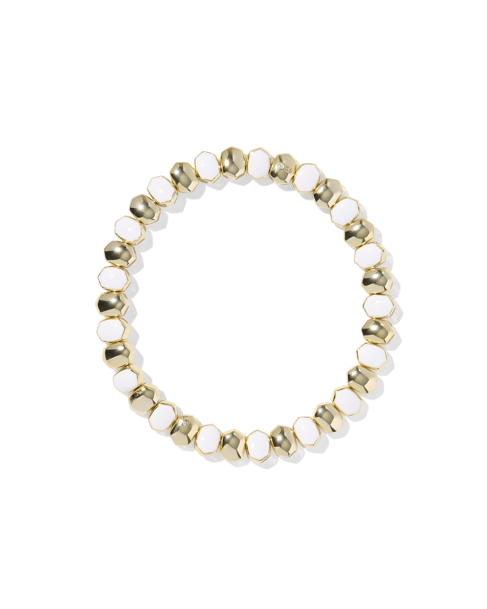 DAPHNE ENAMEL STRETCH BRACELET GOLD WHITE ENAMEL