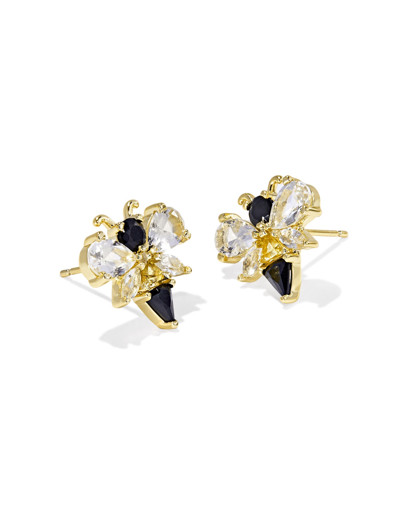 BEE STUD EARRINGS GOLD BLACK - YELLOW MIX