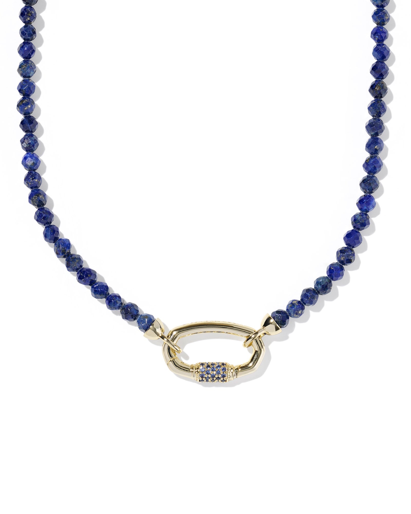 EMERY BEADED STRAND NECKLACE GOLD BLUE LAPIS