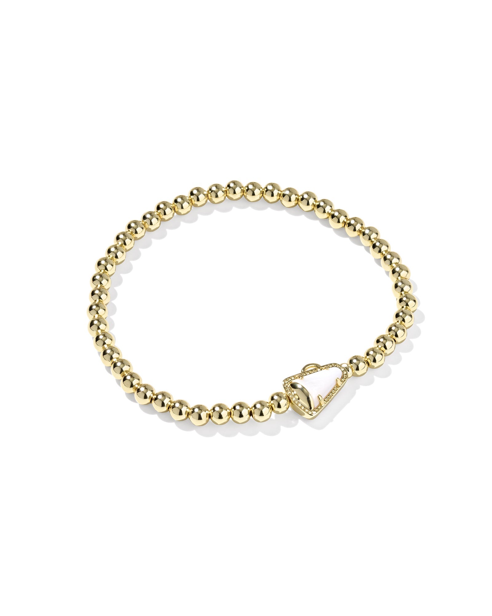 CHEER STRETCH BRACELET GOLD WHITE MOTHER OF PEARL