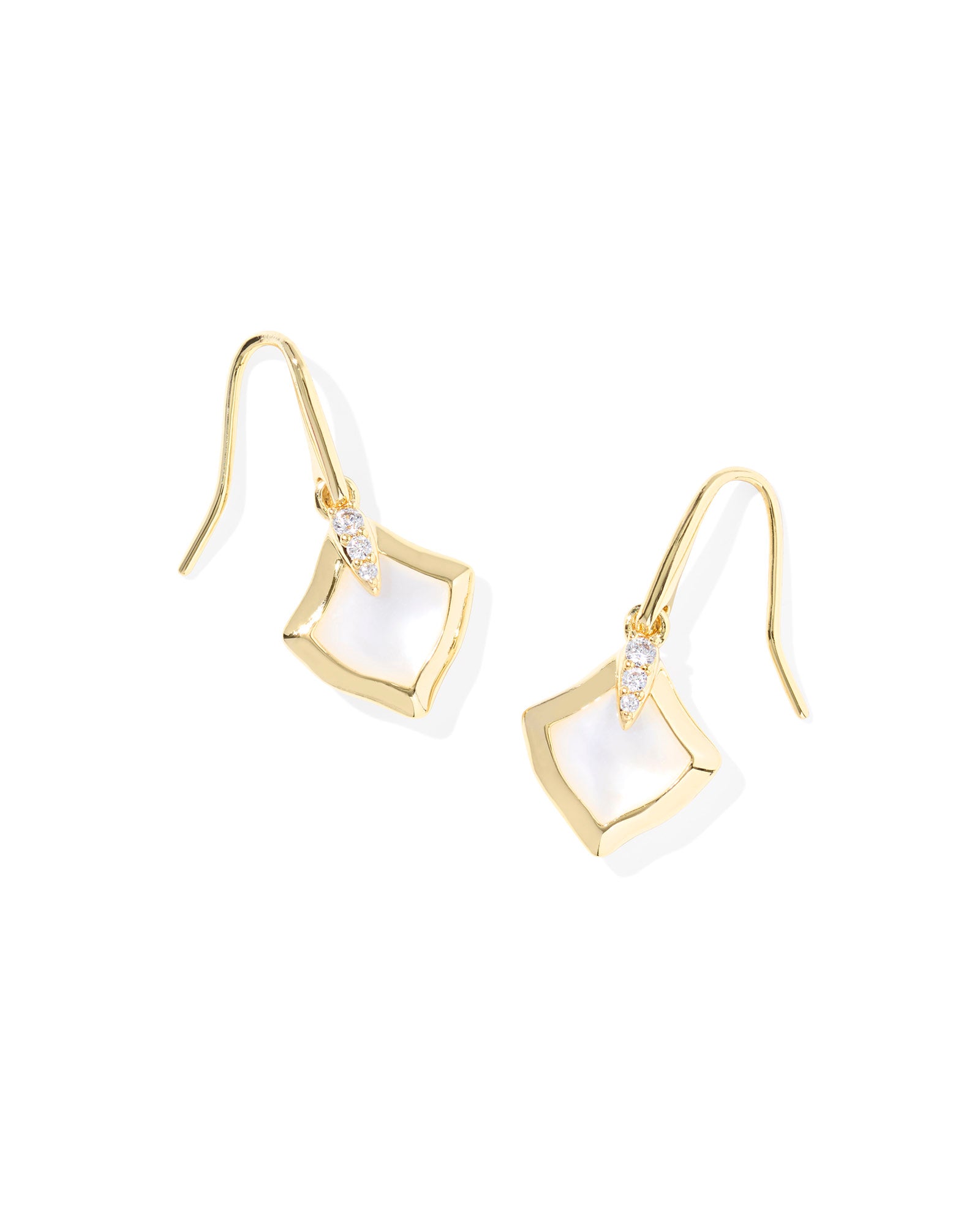 JOELLE SMALL DROP EARRINGS GOLD IVORY MOTHER OF PEARL