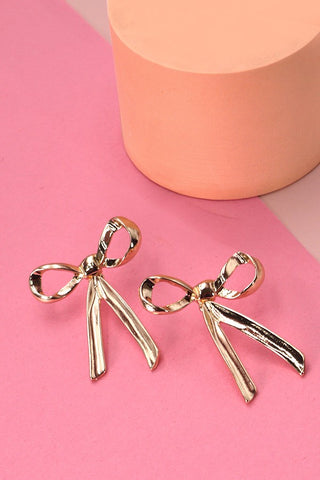 BOW MOVABLE STUD EARRINGS