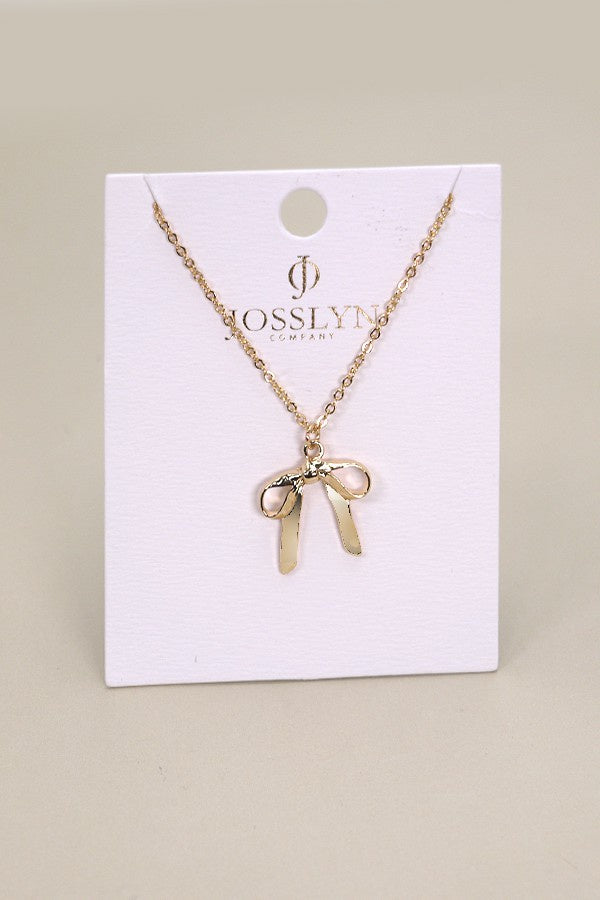 GOLD BOW PENDANT NECKLACE