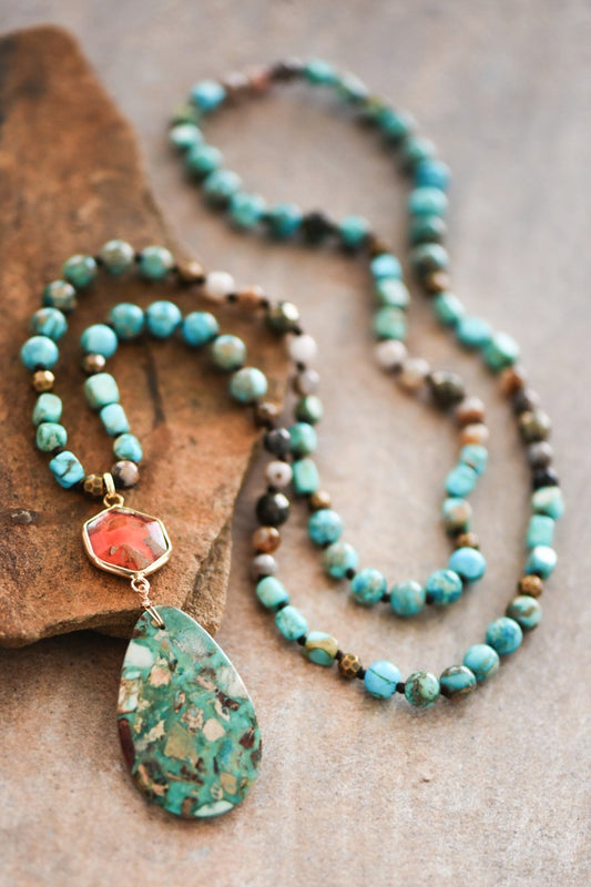 Blue Sea Sediment Jasper Necklace