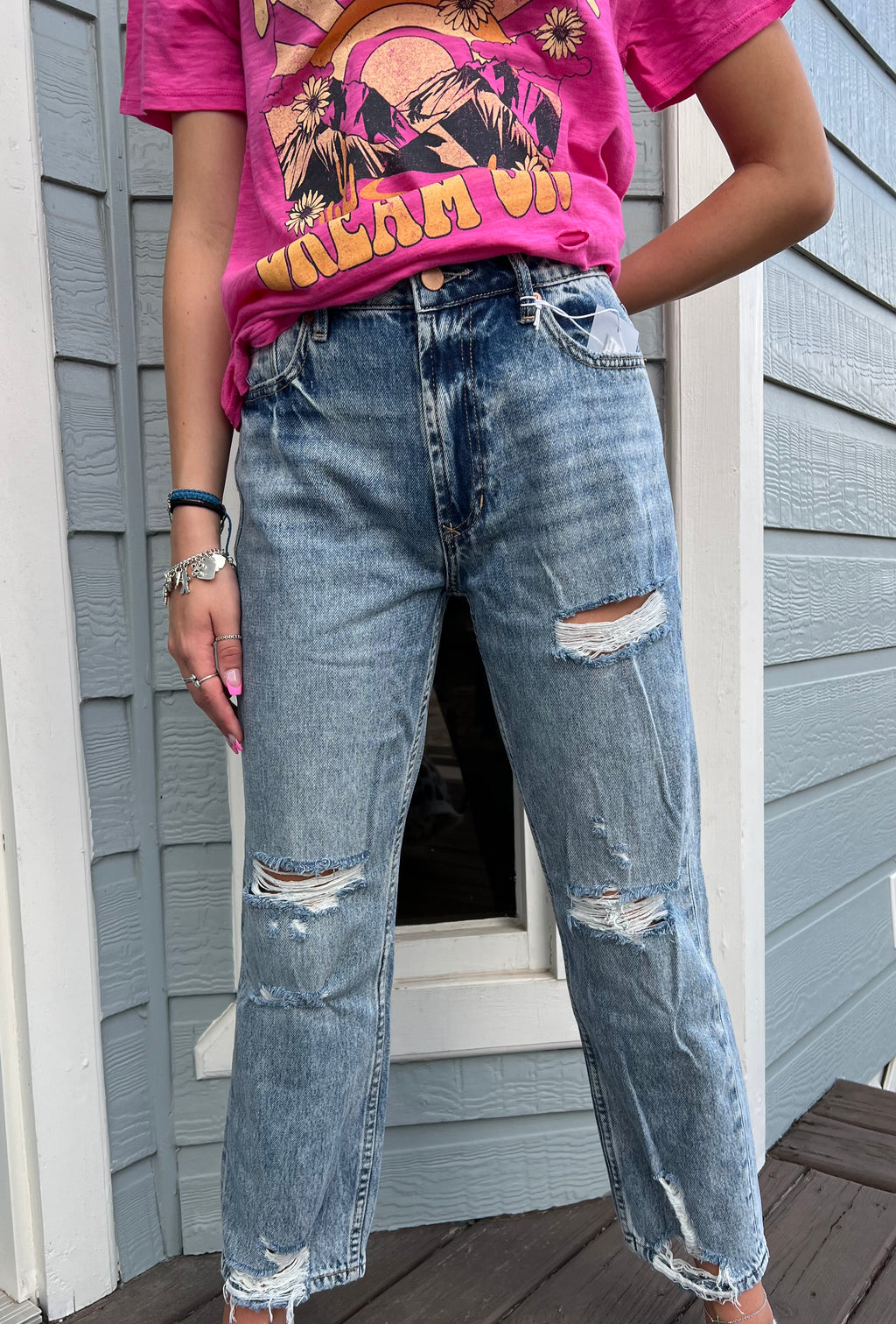 JODI SUPER HIGH RISE CROPPED STRAIGHT JEANS LAKE CITY