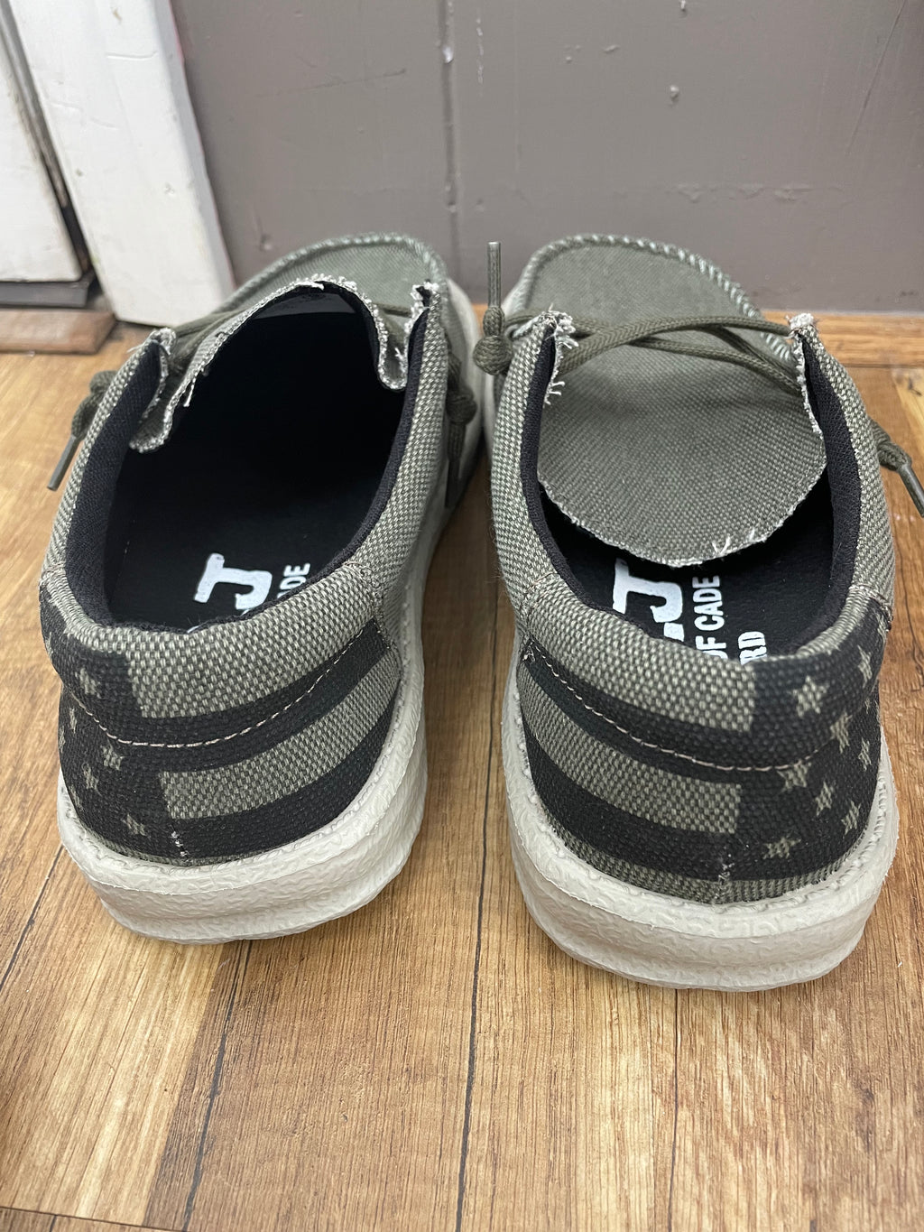 CADE GREEN SLIP ONS