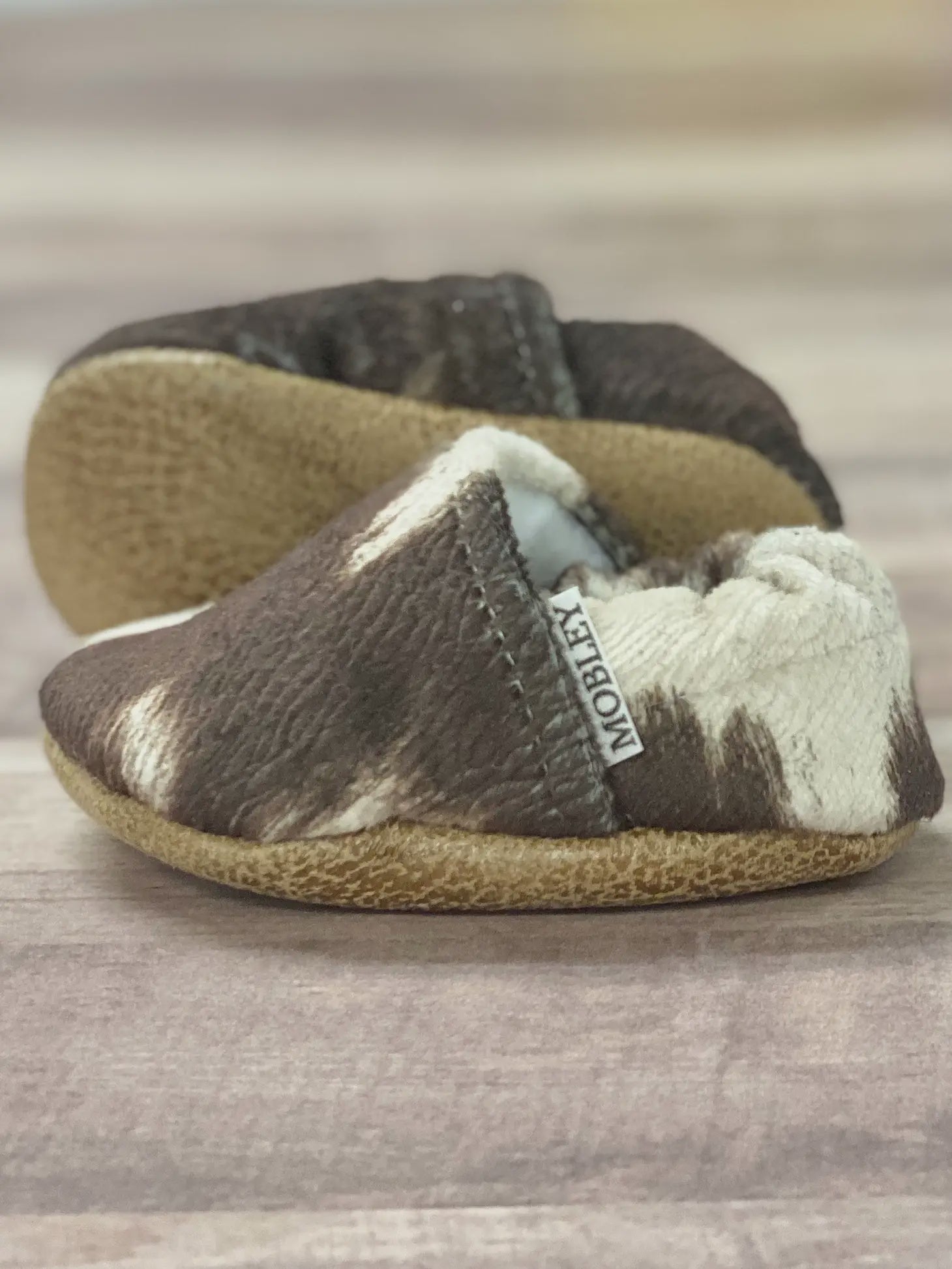 FAUX COW HIDE (BABY MOCCASINS)