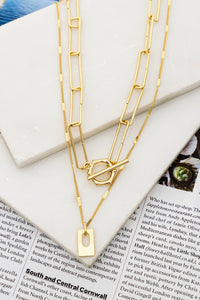 2 ROW GOLD LINK AND CHAIN NECKLACE