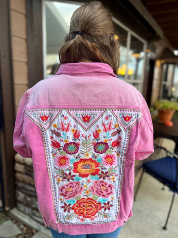PINK FLOWER RODEO JACKET